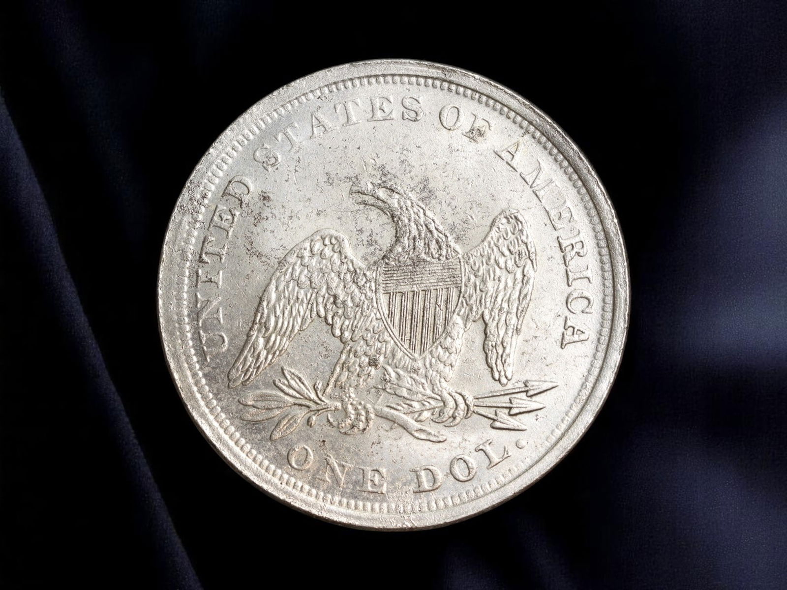 UNITED STATES: Liberty Seated - Heraldic Eagle One Dollar Coin (Modern Striking), 1847 Style, 37mm (1 of 2)