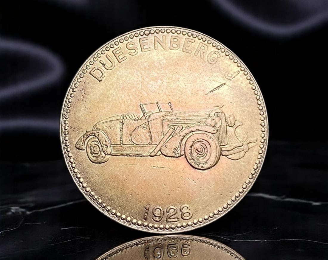 GERMANY: Automotive Heritage - Duesenberg J Shell Advertising Token, 1928, 30mm (1 of 2)