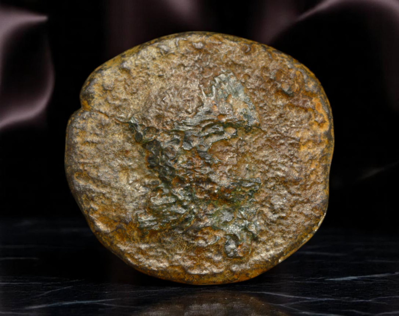 ROMAN EMPIRE: Ancient AE Coin Bronze Issue, 17mm: Issued during one of the most transformative epochs of the Roman Empire, this bronze coin embodies the endurance and adaptability of Roman statecraft across centuries. Its compact flan and timeworn su