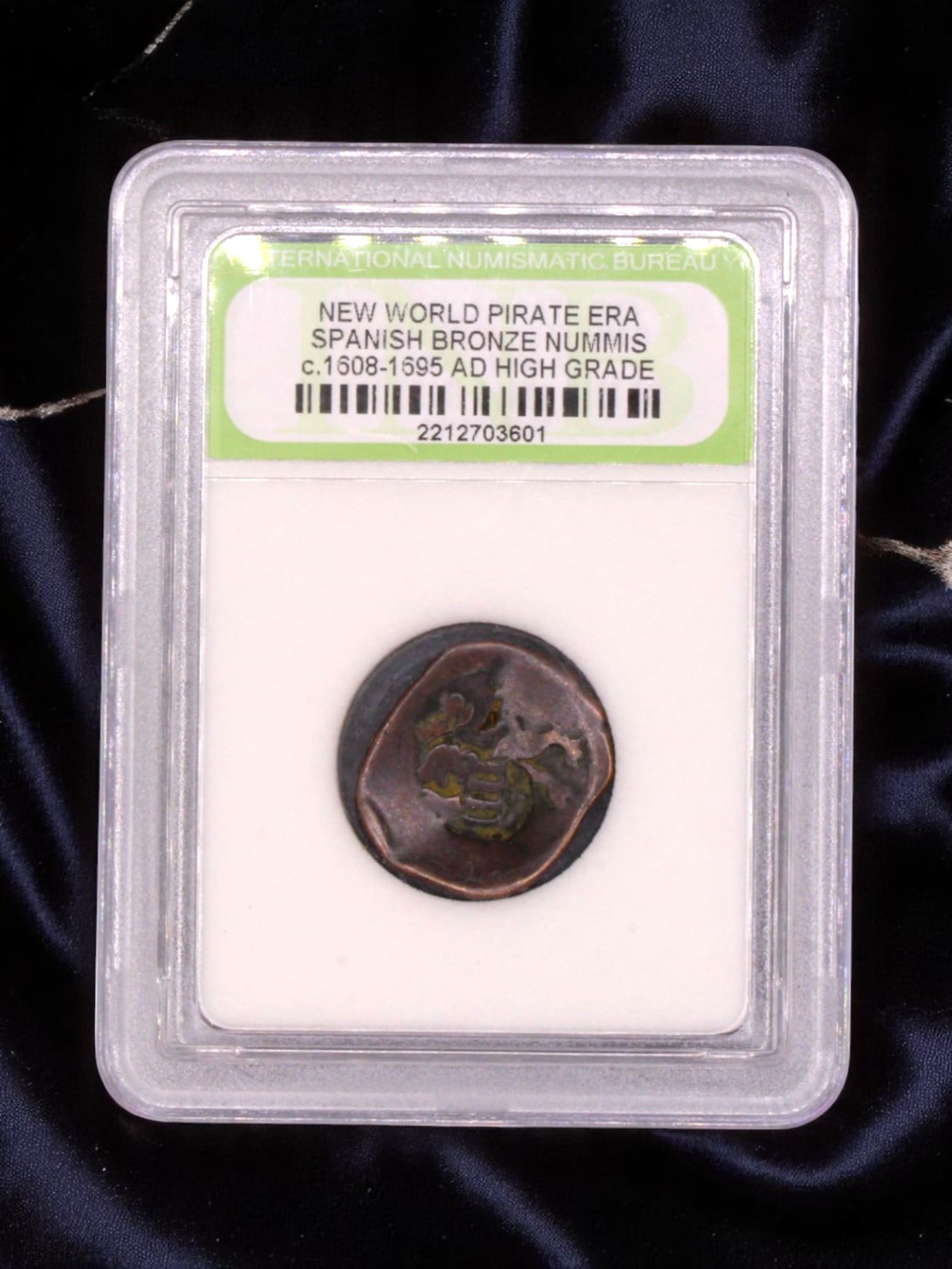 SPAIN/NEW WORLD COLONIES: Habsburg Crown - Colonial Armada Bronze Nummis Coin, c.1608-1695, 21.0mm (1 of 2)