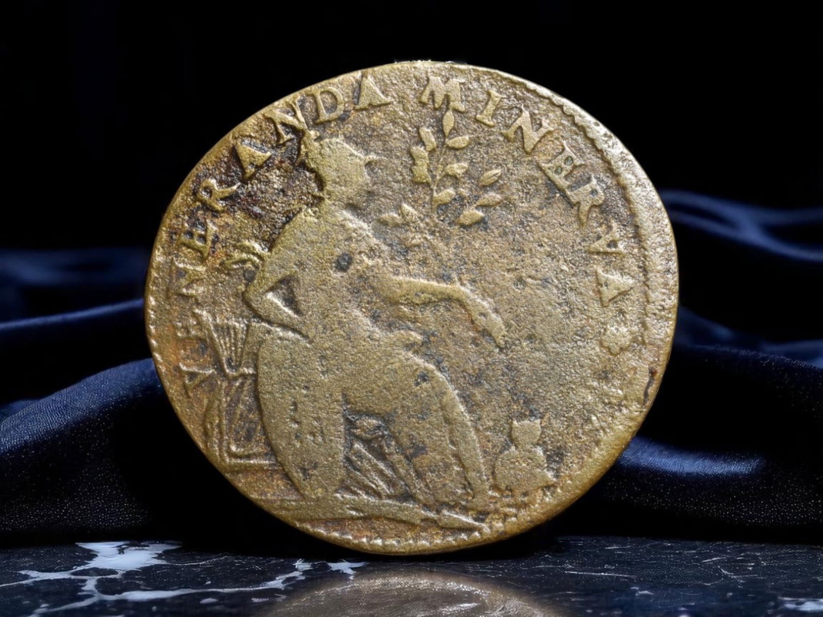 GERMANY: Enlightenment Allegory - Minerva and Ganymede Bronze Medal, circa 18th Century, 28mm (1 of 2)