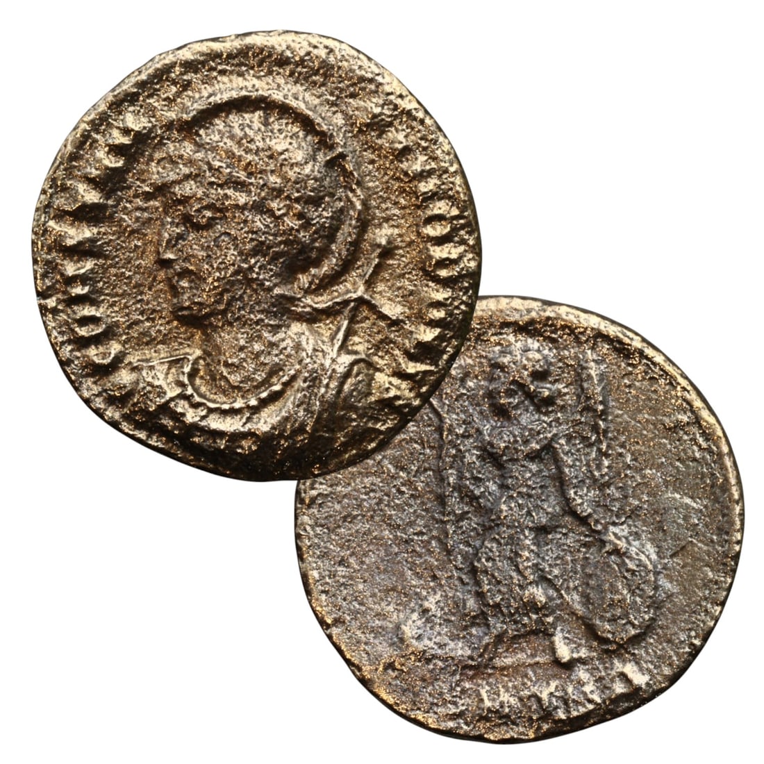 ANCIENT ROMAN EMPIRE: Ancient AE Bronze Coin Issue, 18mm: Issued during one of the most transformative epochs of the Roman Empire, this bronze coin embodies the endurance and adaptability of Roman statecraft across centuries. Its compact flan and timeworn su