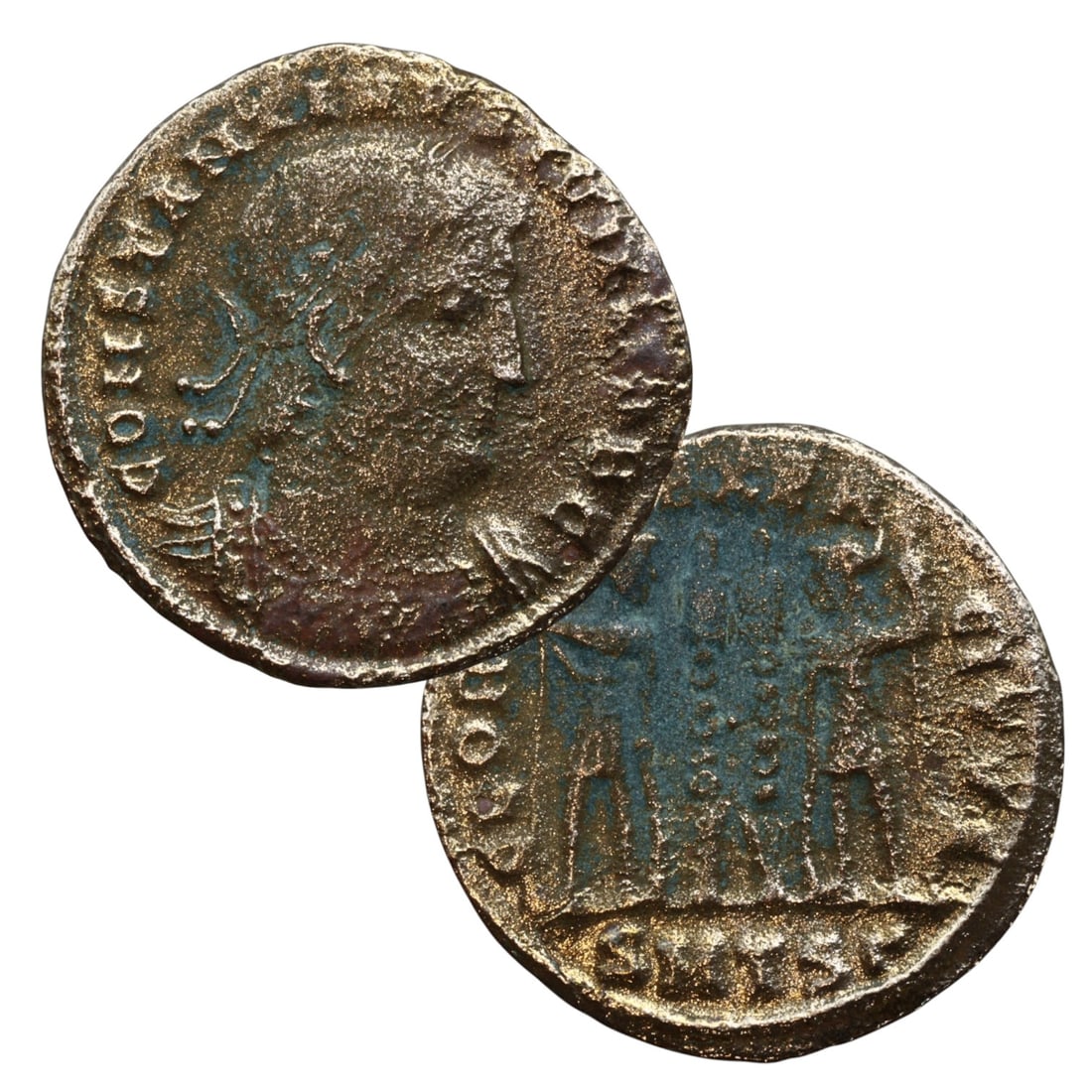 ANCIENT ROMAN EMPIRE: Ancient AE Bronze Coin Issue, 18mm: Issued during one of the most transformative epochs of the Roman Empire, this bronze coin embodies the endurance and adaptability of Roman statecraft across centuries. Its compact flan and timeworn su