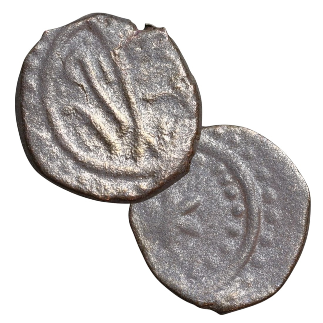 Ancient Medieval Mongol Empire Copper Coin, Arabic Inscription Type, c. 13th-14th Century CE: This compact copper coin, originates from the height of the Mongol Empire's expansion into the Islamic world, likely minted between the late 13th and early 14th century CE. The piece bears Arabic insc