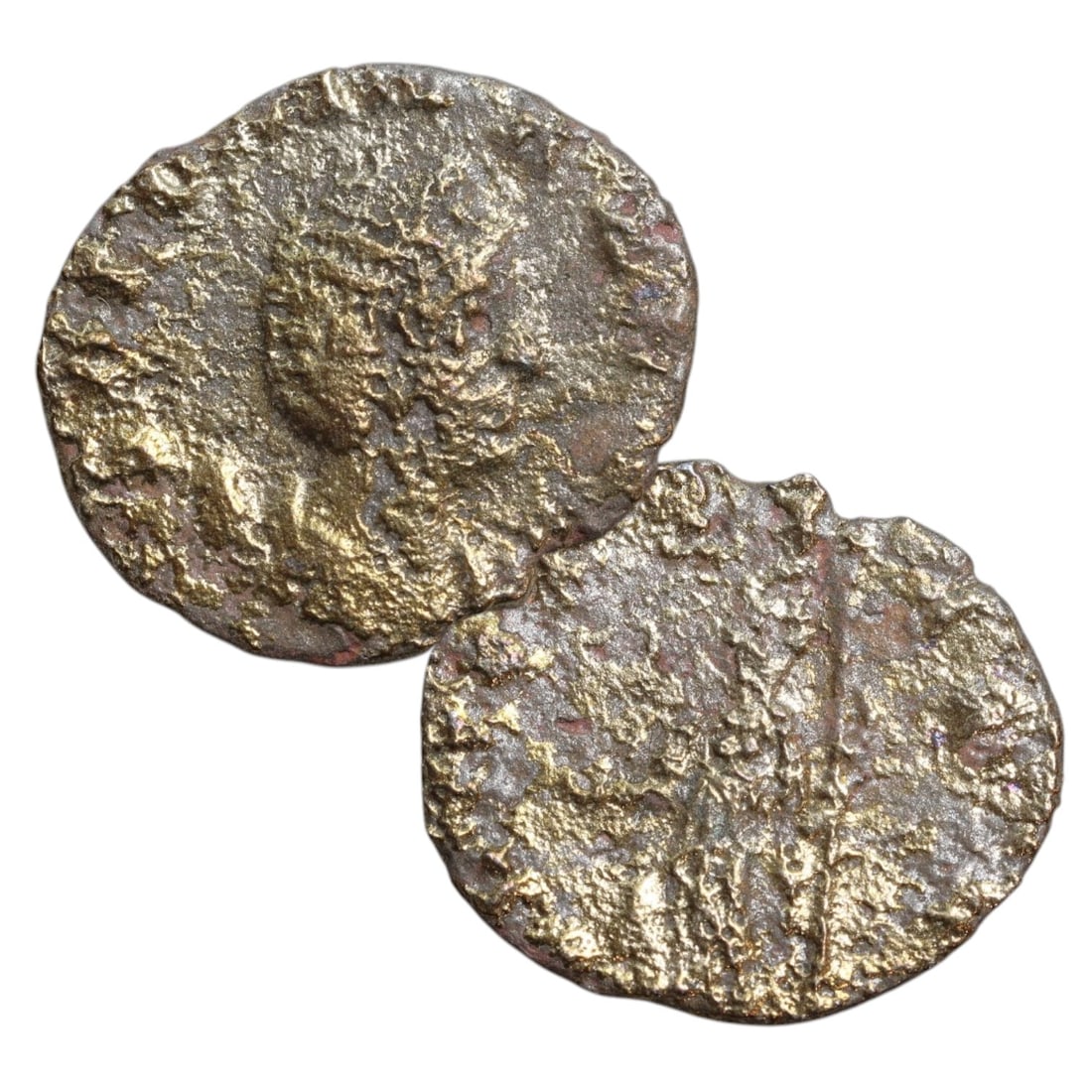 ANCIENT ROMAN EMPIRE: Ancient AE Bronze Coin Issue, 20mm: Issued during one of the most transformative epochs of the Roman Empire, this bronze coin embodies the endurance and adaptability of Roman statecraft across centuries. Its compact flan and timeworn su
