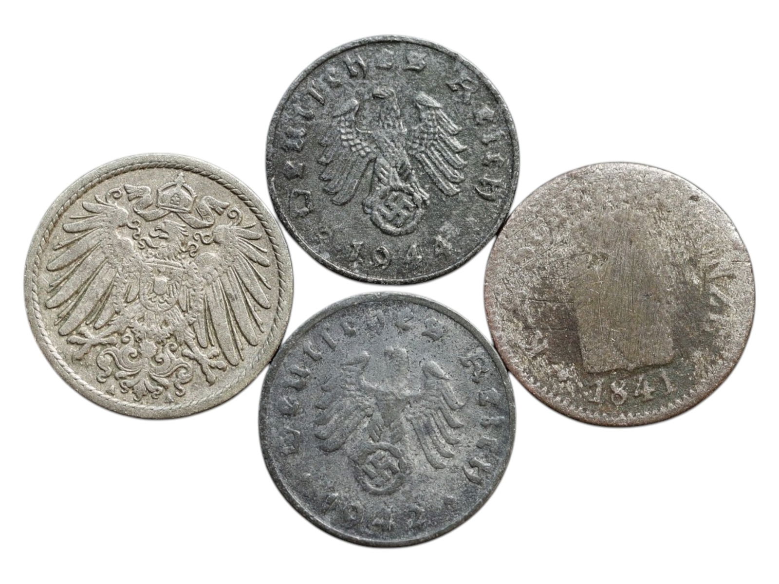 German Imperial and Wartime Alloy Coin Set of Pfennigs and Eagles, c. 19th-20th Century (1 of 2)