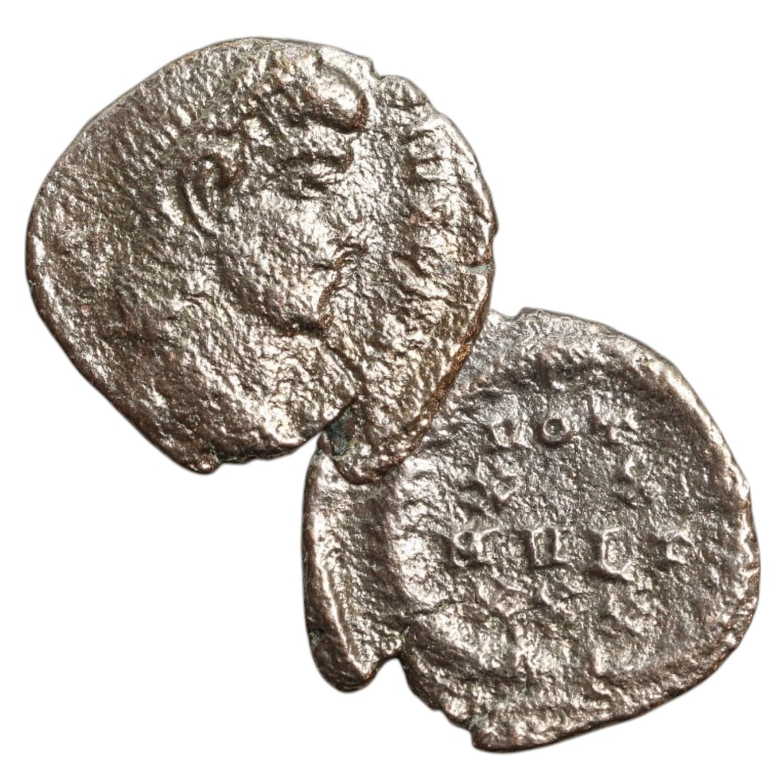 ANCIENT ROMAN EMPIRE: Ancient AE Bronze Coin Issue, 14mm: Issued during one of the most transformative epochs of the Roman Empire, this bronze coin embodies the endurance and adaptability of Roman statecraft across centuries. Its compact flan and timeworn su