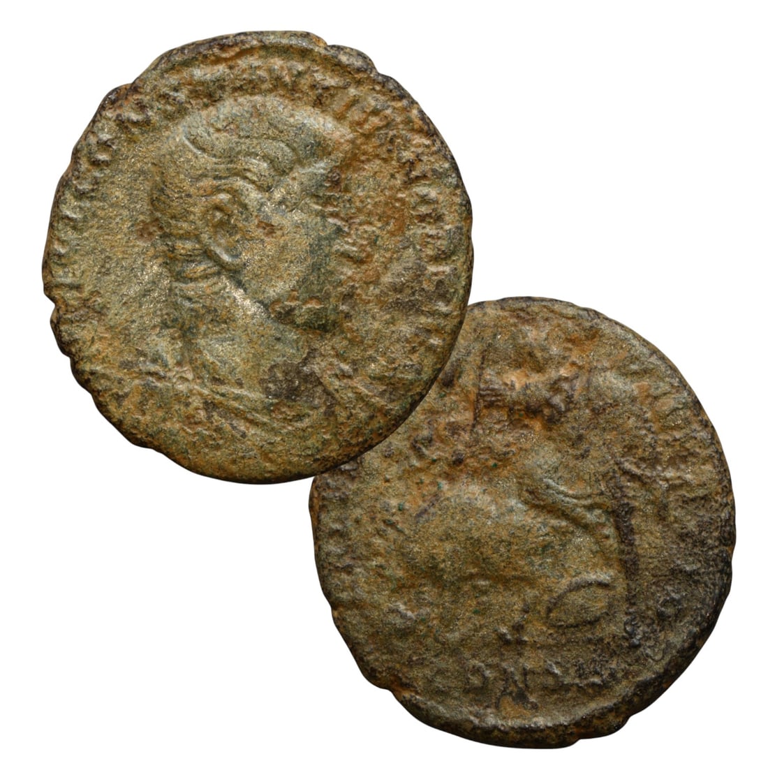 ANCIENT ROMAN EMPIRE: Ancient AE Bronze Coin Issue, 20mm: Issued during one of the most transformative epochs of the Roman Empire, this bronze coin embodies the endurance and adaptability of Roman statecraft across centuries. Its compact flan and timeworn su
