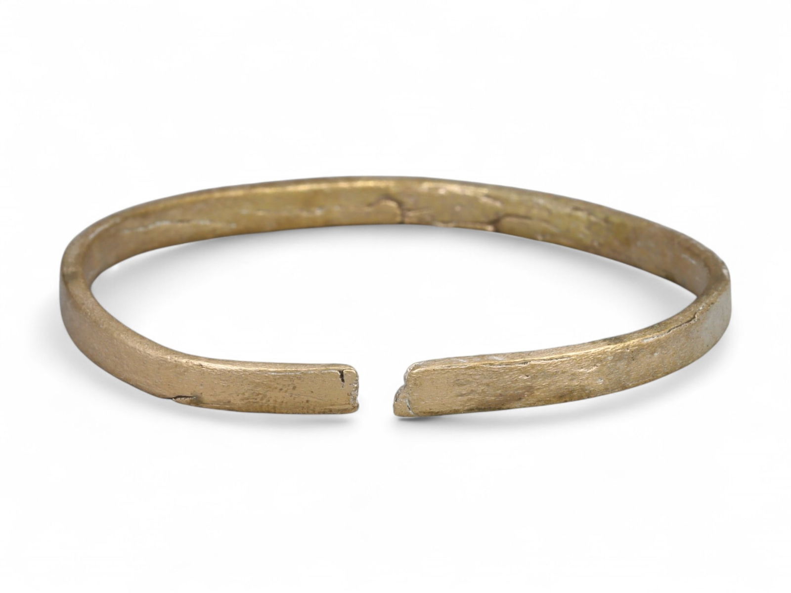 Ancient Roman Gilt Bronze Flat-Edge Cuff Bracelet, c. 1st-3rd Century CE (1 of 2)
