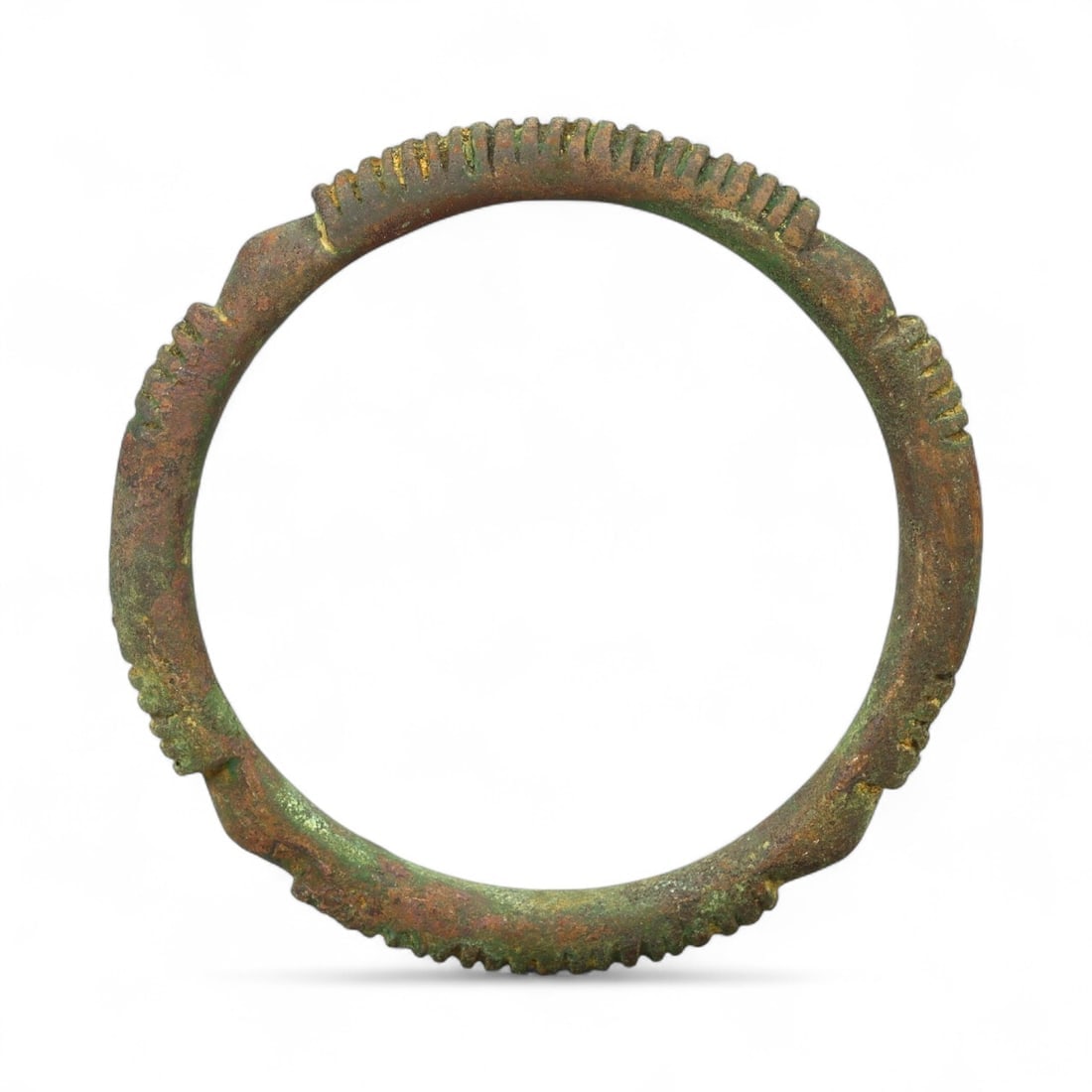 Ancient Celtic Ridge-Banded Sun Symbol Bronze Bracelet, c. 3rd-1st Century BCE (1 of 2)