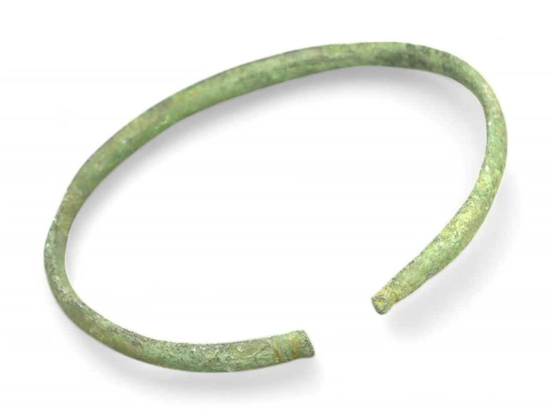 Ancient Celtic Grooved Terminal Bronze Bracelet, c. 2nd-1st Century BCE (1 of 1)