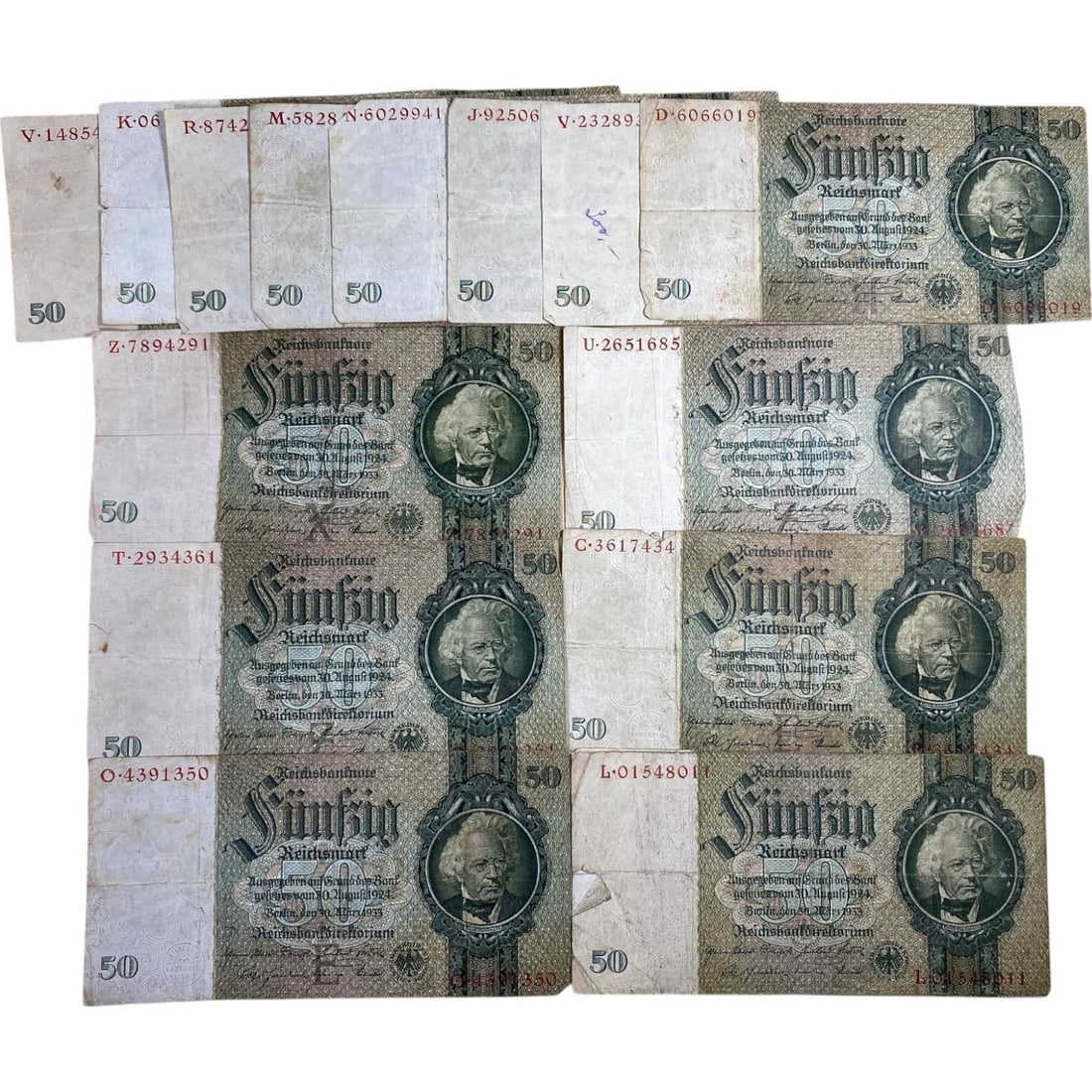 Timed Lot Auction - Historic Banknotes from Germany's War and Inflation Eras, Sold As Is: This timed auction showcases a powerful segment of financial history through original German banknotes, most dating from the World War I, Weimar hyperinflation, and WWII periods. Every lot includes mu