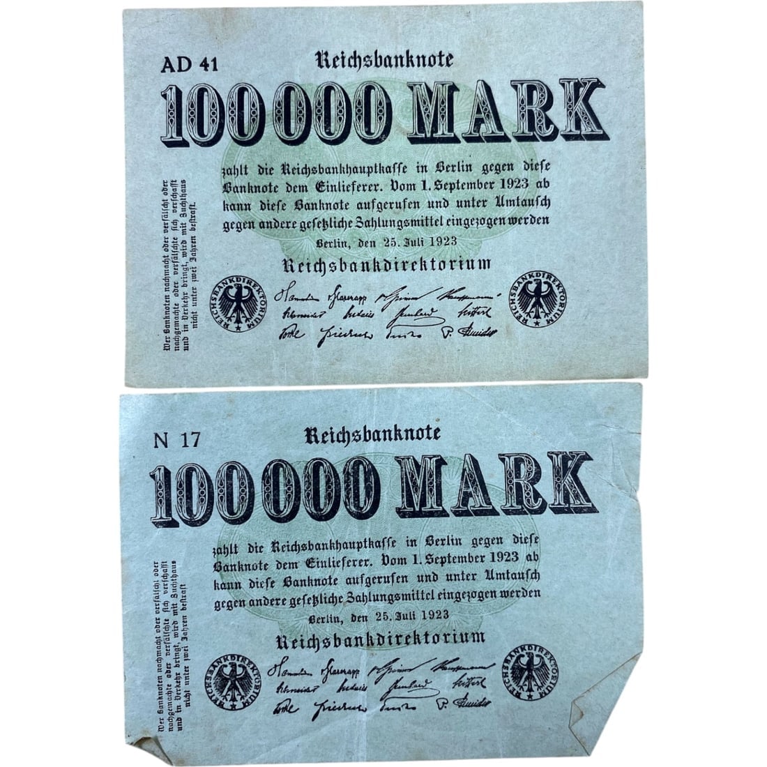 Timed Lot Auction - Historic Banknotes from Germany's War and Inflation Eras, Sold As Is: This timed auction showcases a powerful segment of financial history through original German banknotes, most dating from the World War I, Weimar hyperinflation, and WWII periods. Every lot includes mu