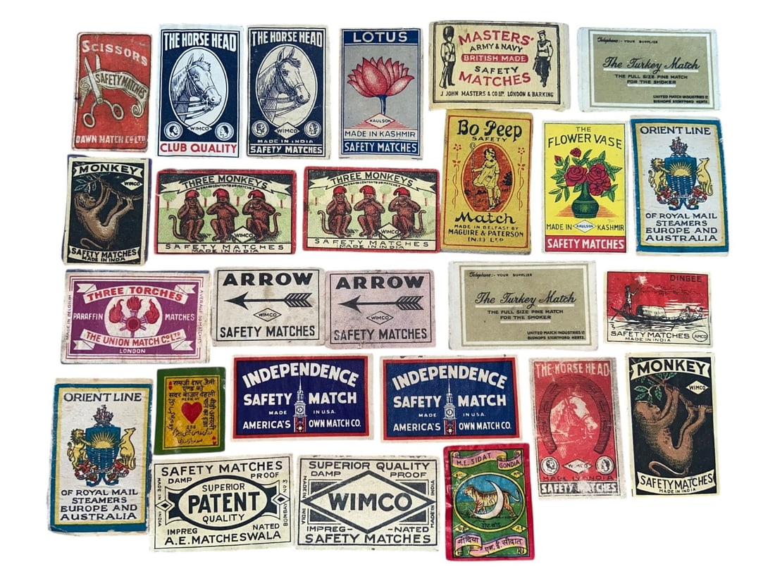 Mid-20th Century International Iconography & Graphic Ephemera Advertising Matchbox Label Collection (1 of 1)