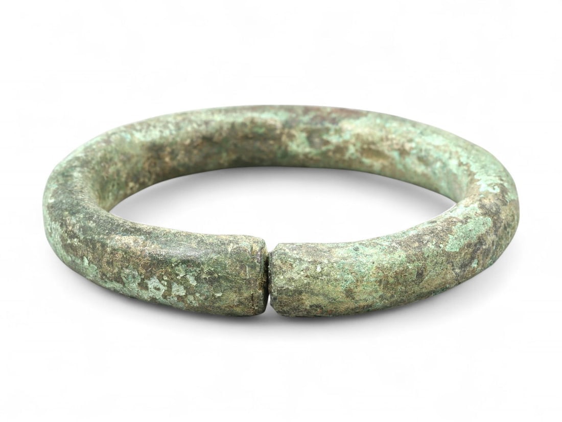 Ancient Celtic Bronze Trade Bracelet, Closed-Circle Proto-Currency Torque, c. 800-500 BCE (1 of 2)