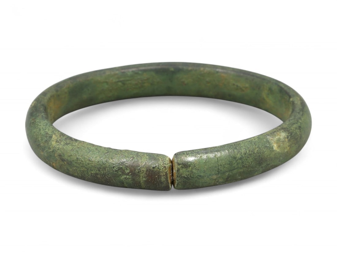 Early Medieval European Solid Cast Bronze Cuff Bracelet, c. 8th-10th Century CE (1 of 2)