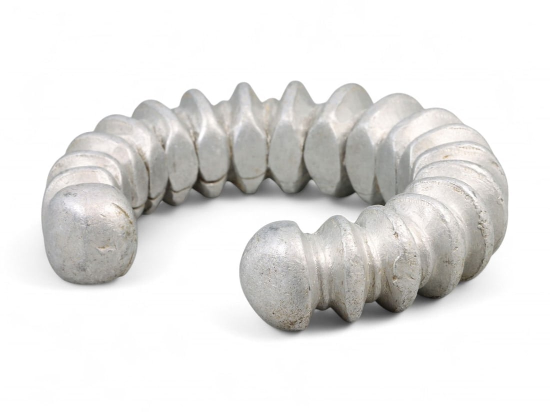 Post-Medieval West African Ribbed Cast Aluminum Currency Bracelet, c. 18th-19th Century CE (1 of 2)