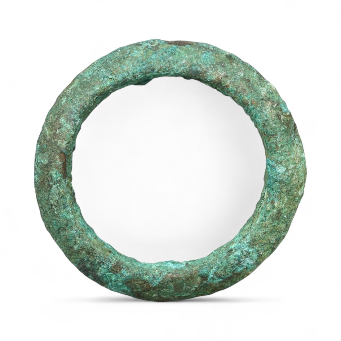 Ancient Celtic Bronze Ring Bracelet, Encrusted Closed-Form Trade Torque, c. 800-500 BCE (1 of 2)