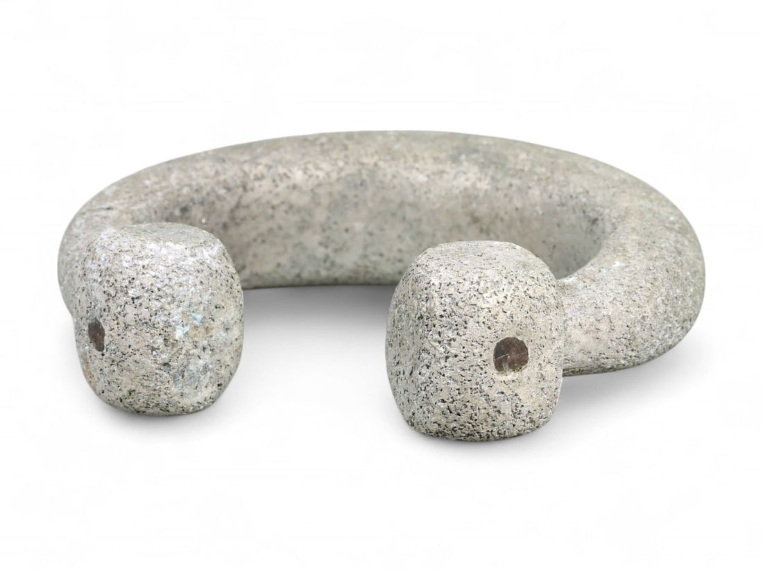 Antique West African Hand-Engraved Pewter Alloy Manilla Bracelet, c. 18th-19th Century CE (1 of 2)