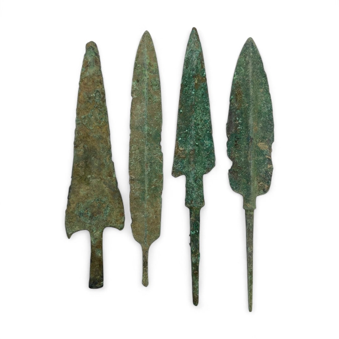 Ancient Luristan Warrior Symbol Barbed Bronze Arrowheads Set, c. 10th-7th Century BCE - 136g