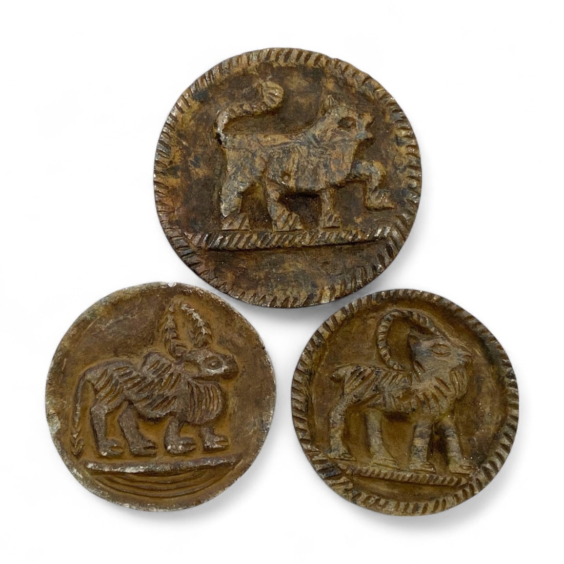 Ancient Near Eastern Animal Motif Stone Relief Plates, c. 1st Millennium BCE - 160g (1 of 5)