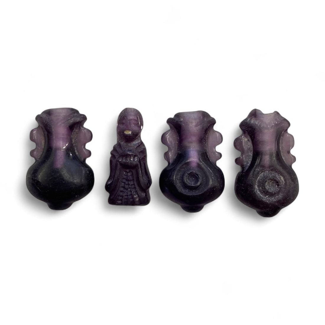 Ancient Coptic Egyptian Carved Amethyst Amulet Group, c. 4th-7th Century CE, 12g (1 of 2)