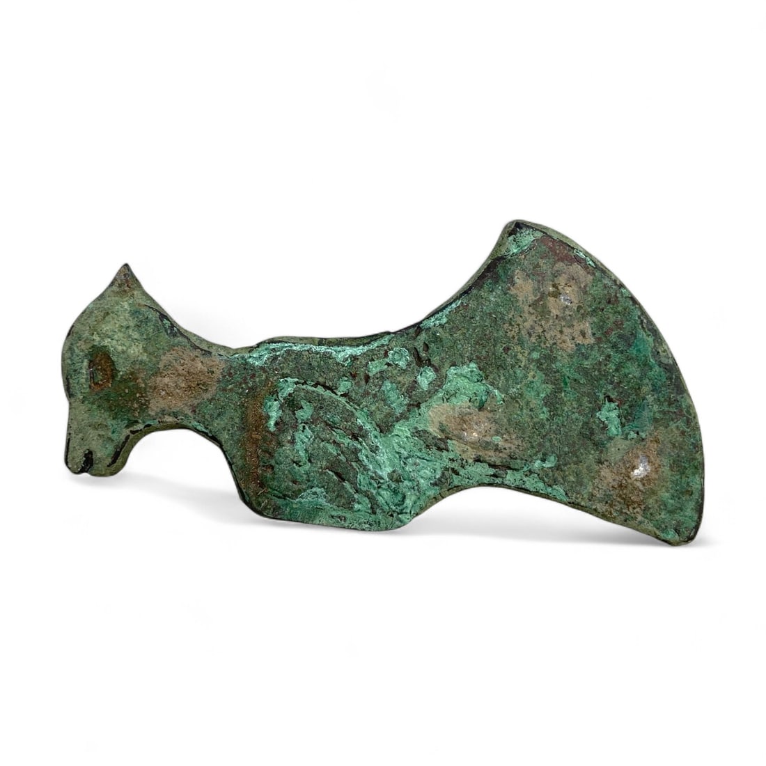 Ancient Luristan Avian-Headed Bronze Axe Blade, c. 1200-800 BCE, 118g (1 of 3)