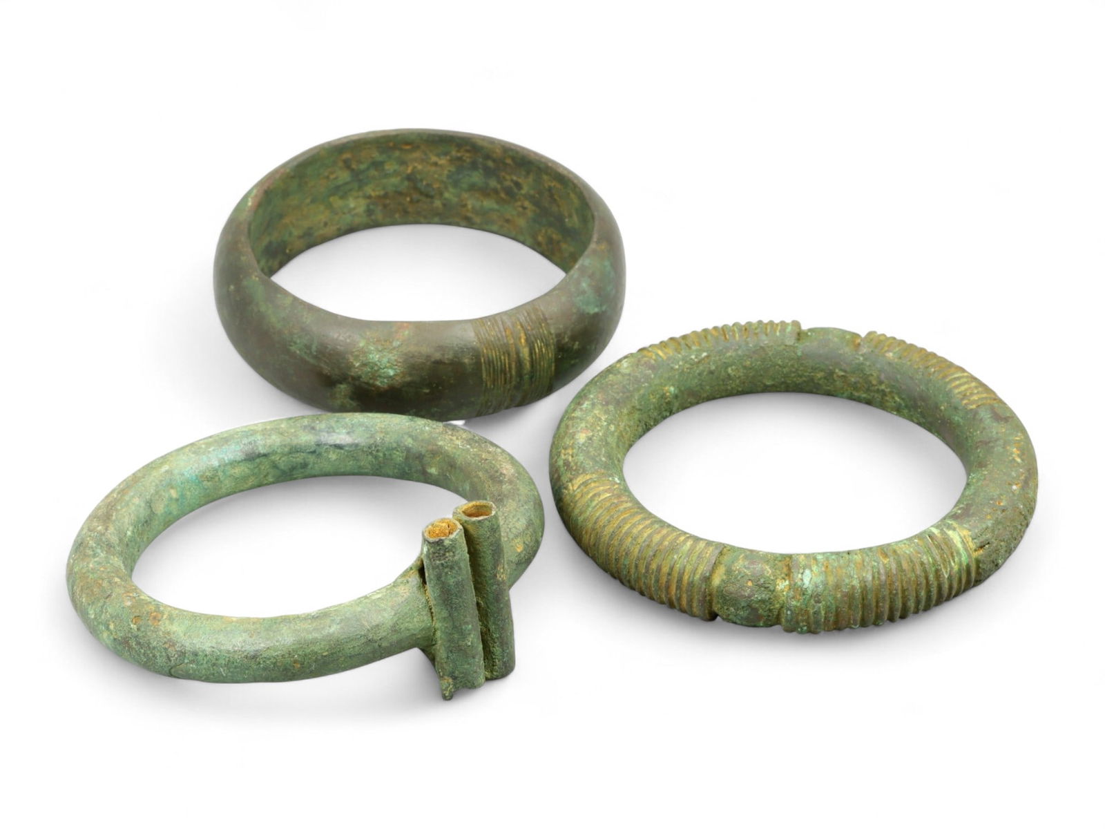 Ancient Celtic Tribal Spiral Motif Bronze Bracelets, c. 1st Millennium BCE, 666g (1 of 2)