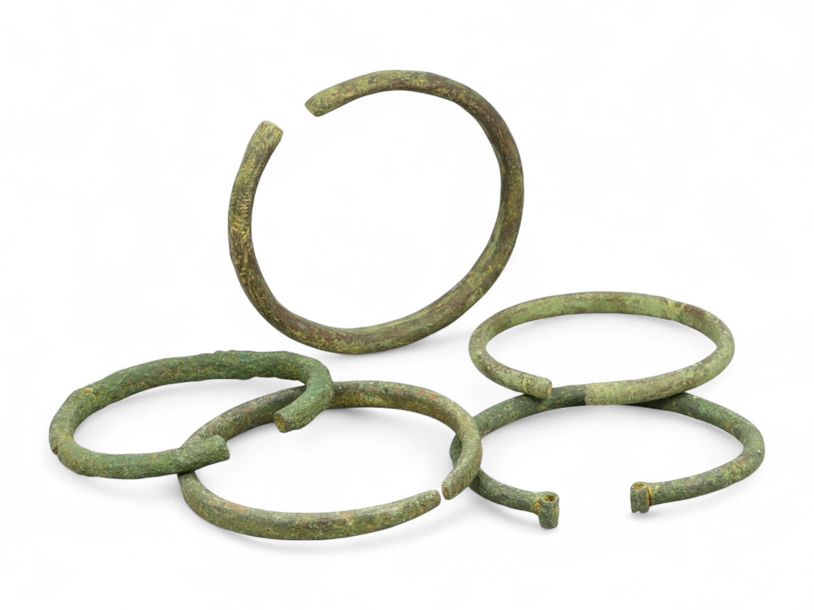 Ancient Roman Bronze Armillae Bracelets, Heavy Provincial Style, c. 1st-3rd Century CE, 183g (1 of 1)