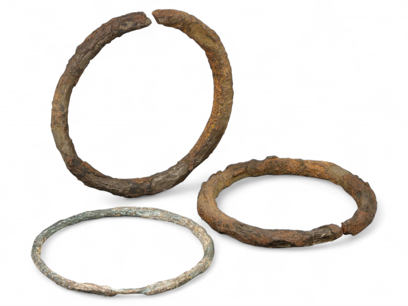 Early Medieval Forged Iron Tribal Bracelet Set, c. 8th-11th Century CE, 125g (1 of 1)