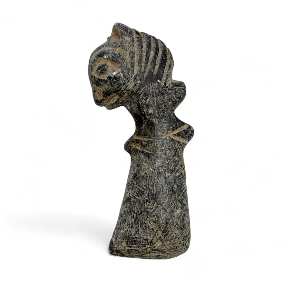 Ancient Near Eastern Stylized Female Idol Steatite Votive Figure, c. 3rd Millennium BCE, 24g