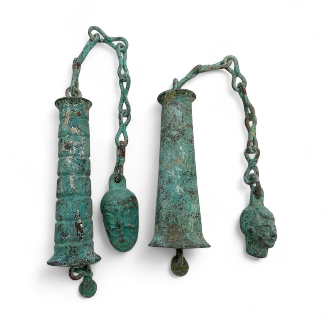 Ancient Celtic Trumpet-Bell Amulet Bronze Ritual Pendants, c. 3rd-1st Century BCE, 311g (1 of 3)