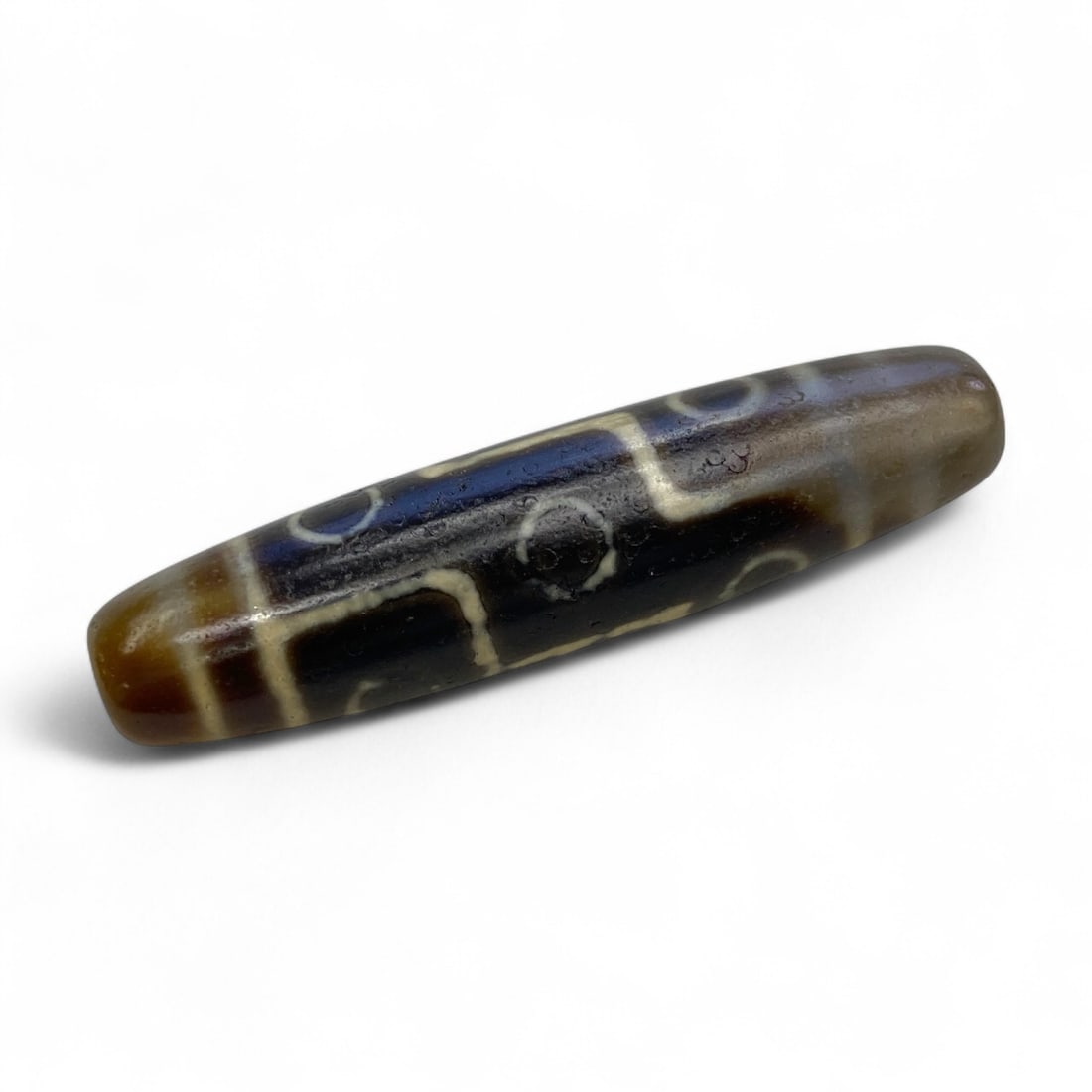 Ancient Tibetan 9-Eye Agate Dzi Bead Protective Amulet, 22g (1 of 5)