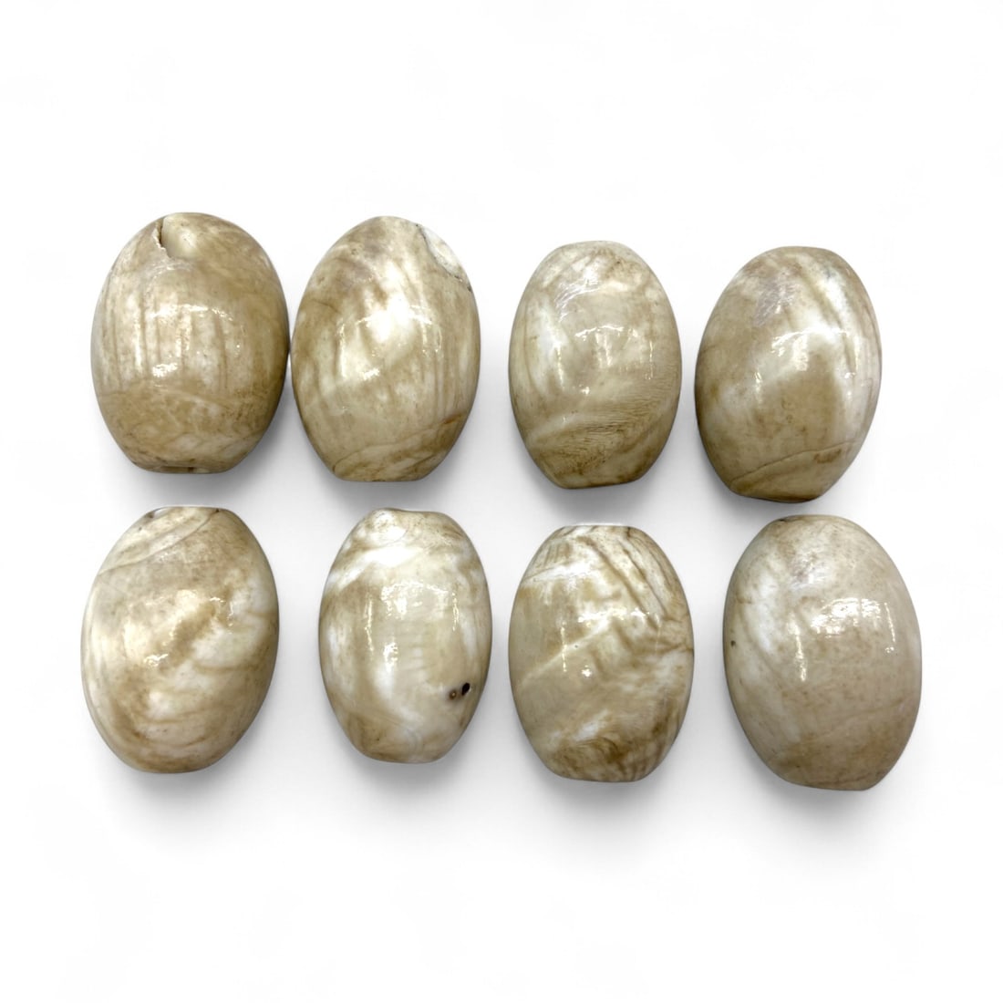 Antique Tibetan Ritual Shell Beads Oval Set, c. 18th-19th Century, 59g (1 of 2)