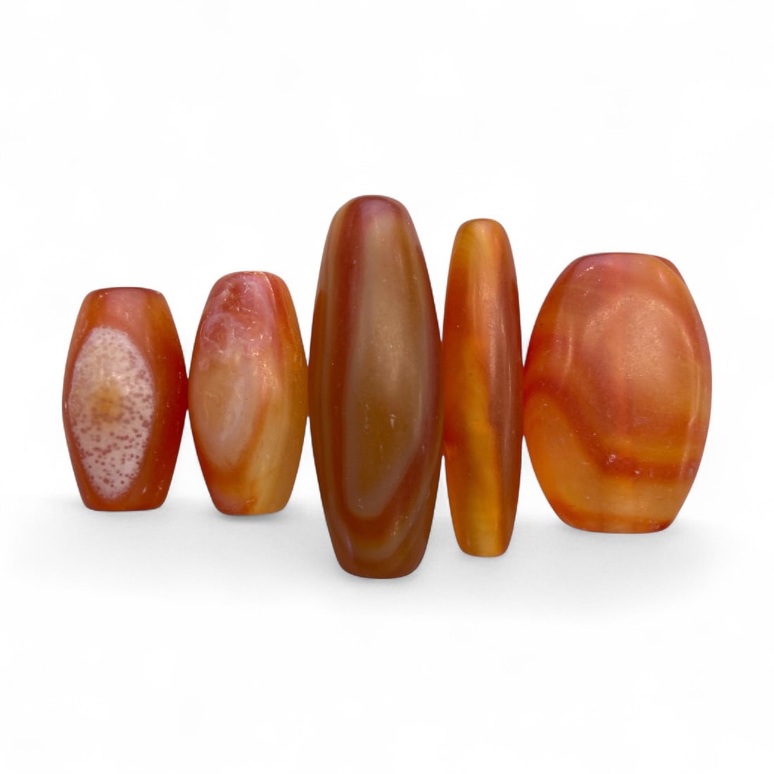 Antique Indo-Persian Carnelian Barrel Bead Set, c. 18th-19th Century CE, 95g (1 of 2)