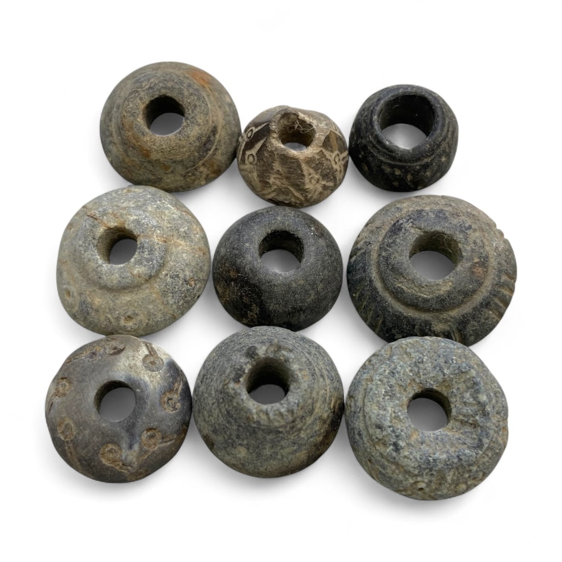 Ancient Indus Valley Geometric Stone Spindle Whorl Collection, c. 2500-1800 BCE, 32g (1 of 2)