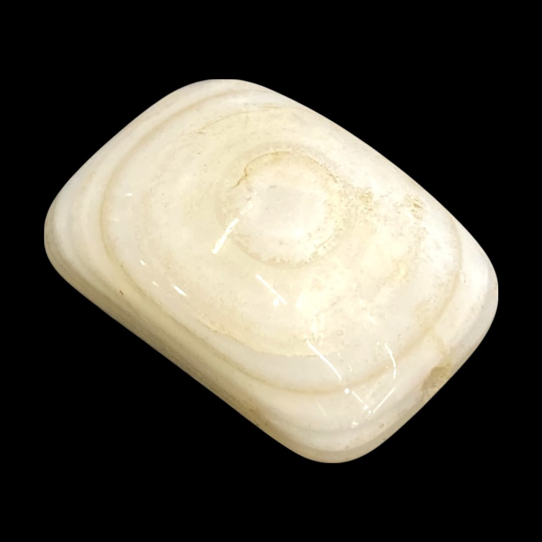 Antique Tibetan Luk Mik "Goat Eye" White Agate Amulet Bead, 19th Century, 11g (1 of 3)
