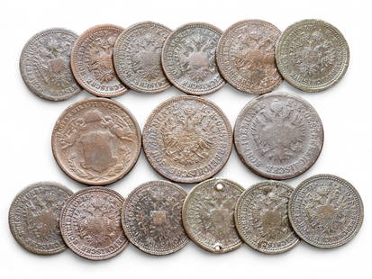 Ancient Roman 16-Coin Bronze Collection of Radiate and Draped Emperors, c. 3rd Century CE, 33g: This refined selection of 16 ancient Roman bronze coins, weighing a total of 33 grams (1.16 oz), offers a striking representation of the stylistic transition in Roman imperial portraiture and symbolis