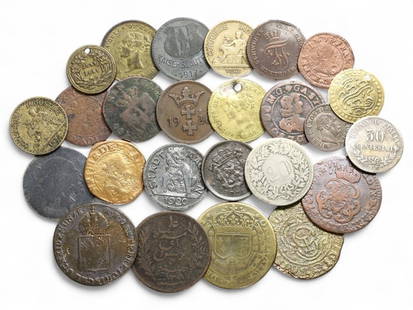 Antique European Mixed-Era Historic Coin Collection, 25 Coins, 69g: This richly varied assortment of 25 European coins spans multiple countries, regimes, and historical transitions, offering a tangible panorama of monetary art from the 18th to the early 20th centuries
