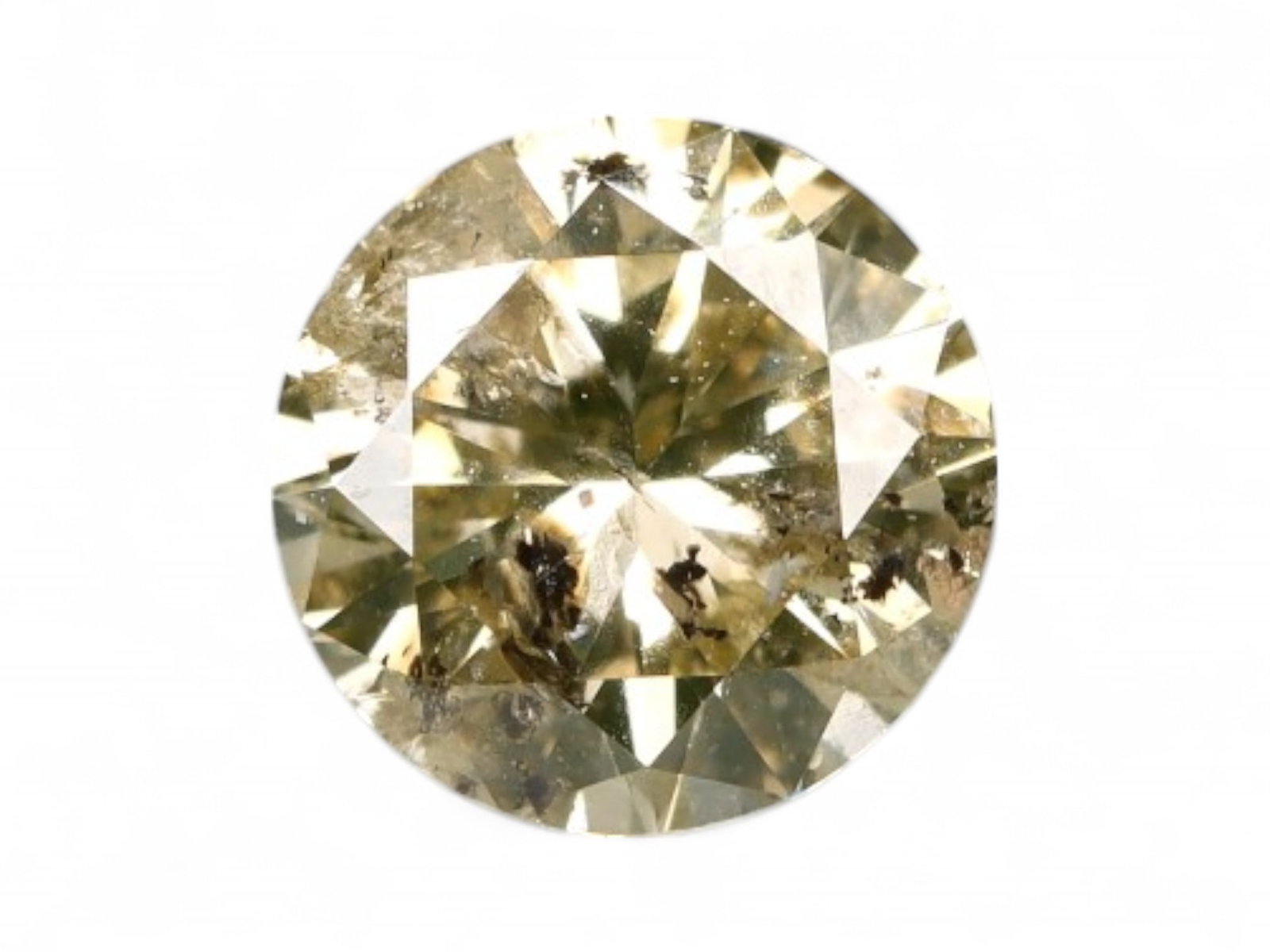 0.51ct Natural FANCY PALE CHAMPAGNE Round Diamond, 5.1mm: A luminous 0.51ct round diamond in a fancy pale champagne tone, offering a soft golden warmth beneath its precision-cut brilliance. This diamond's subtle internal play of light-enhanced by organic inc