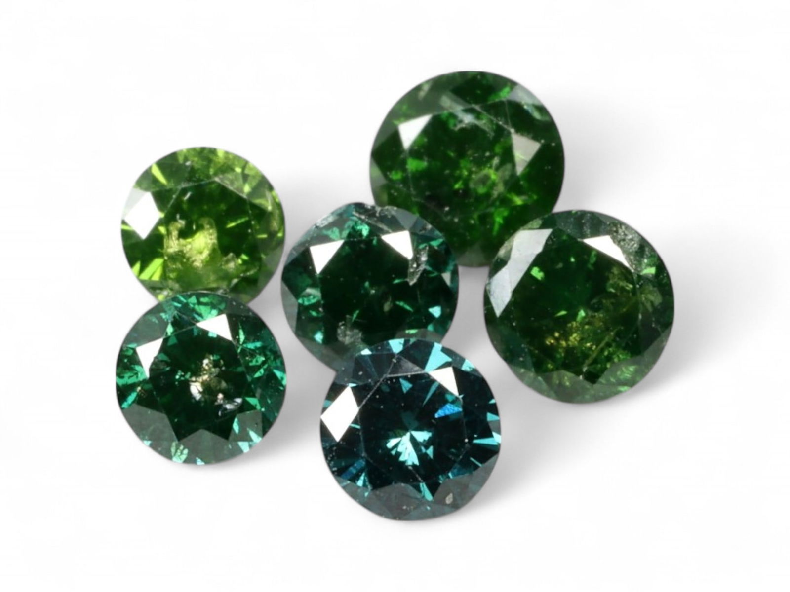 1.16ct Lot of NATURAL FANCY GREEN & BLUE-GREEN Round Diamonds (6pcs) (1 of 1)