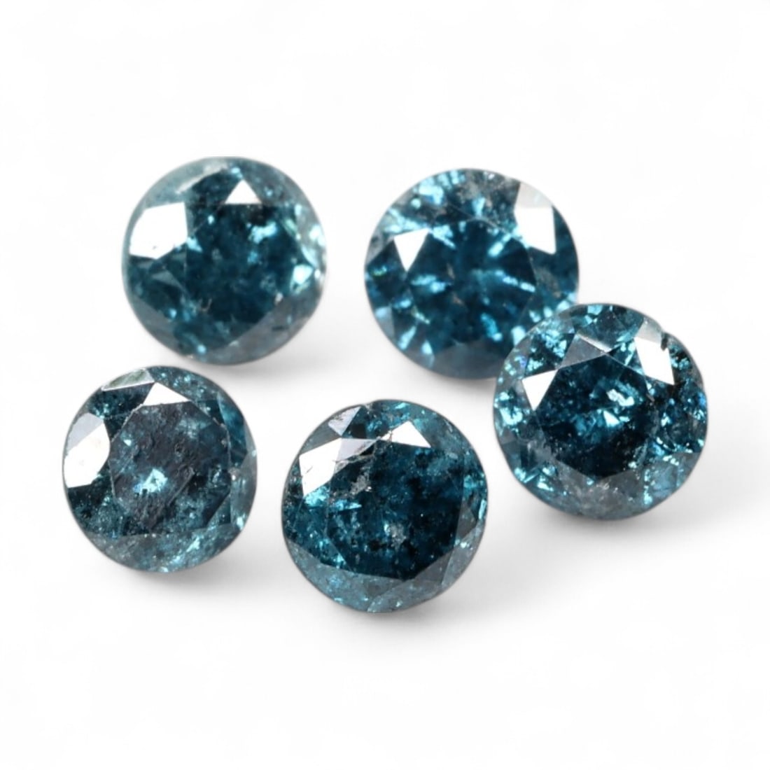 0.45ct Irradiated FANCY DEEP BLUE Round Diamond Parcel (5pcs, 2.8mm) (1 of 1)