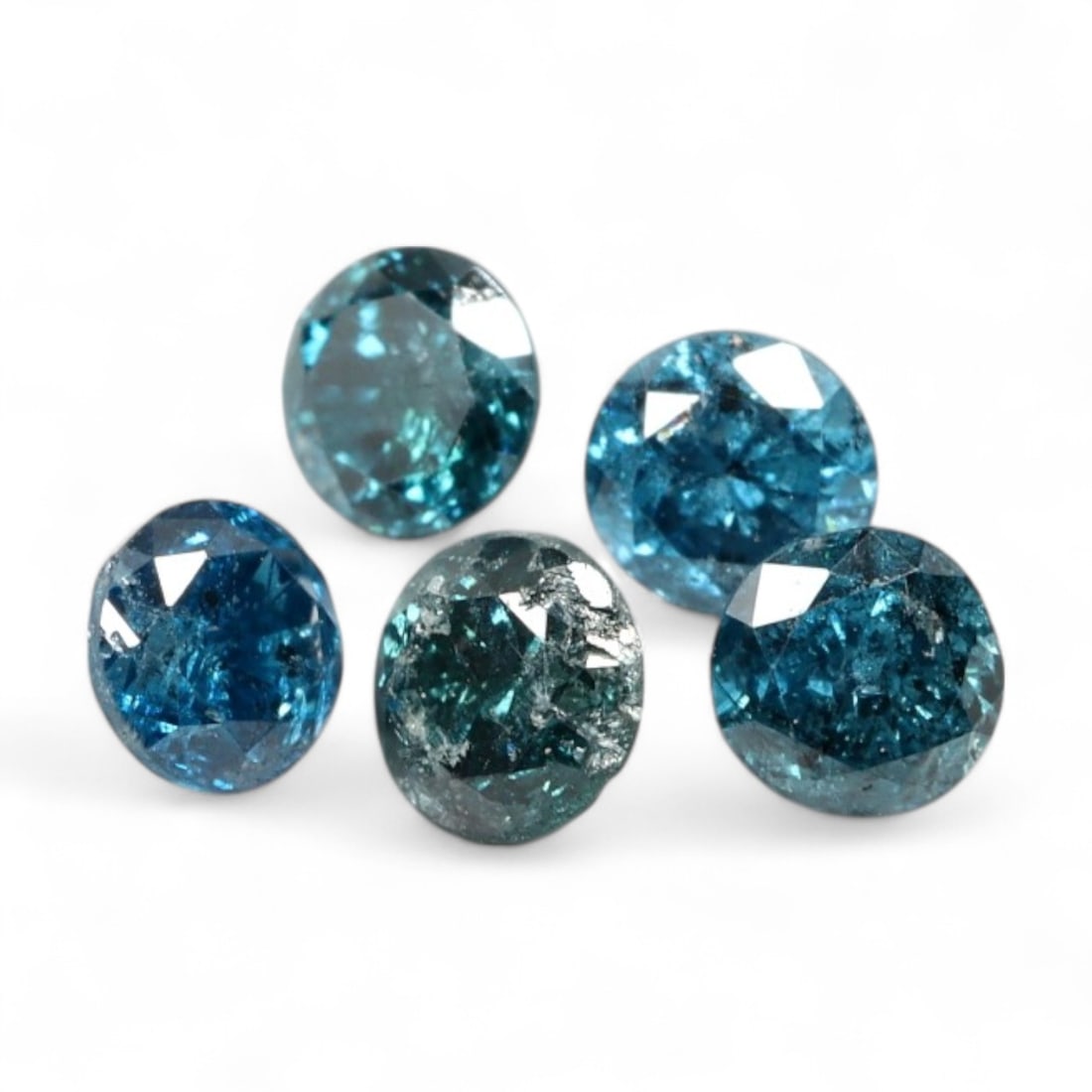 0.45ct Irradiated FANCY DEEP BLUE Round Diamond Parcel (5pcs, 2.8mm) (1 of 1)