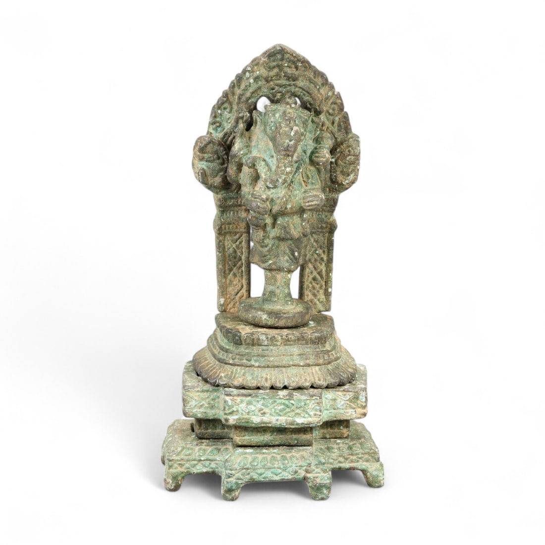 Ancient Himalayan Bronze Ganesha Shrine with Tiered Stackable Base, c. 9th-11th Century CE, 278g (1 of 3)