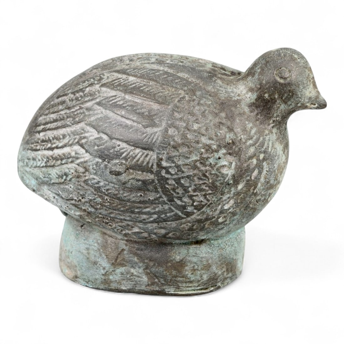 Antique Thai 18th-19th Century CE Bronze Dove-Shaped Rattle Amulet, 100g: This finely cast bronze dove-shaped amulet from 18th-19th century Thailand merges symbolic elegance with tactile charm. Weighing 100 grams and measuring 6 by 5 cm, the sculpture emits a soft, bell-lik