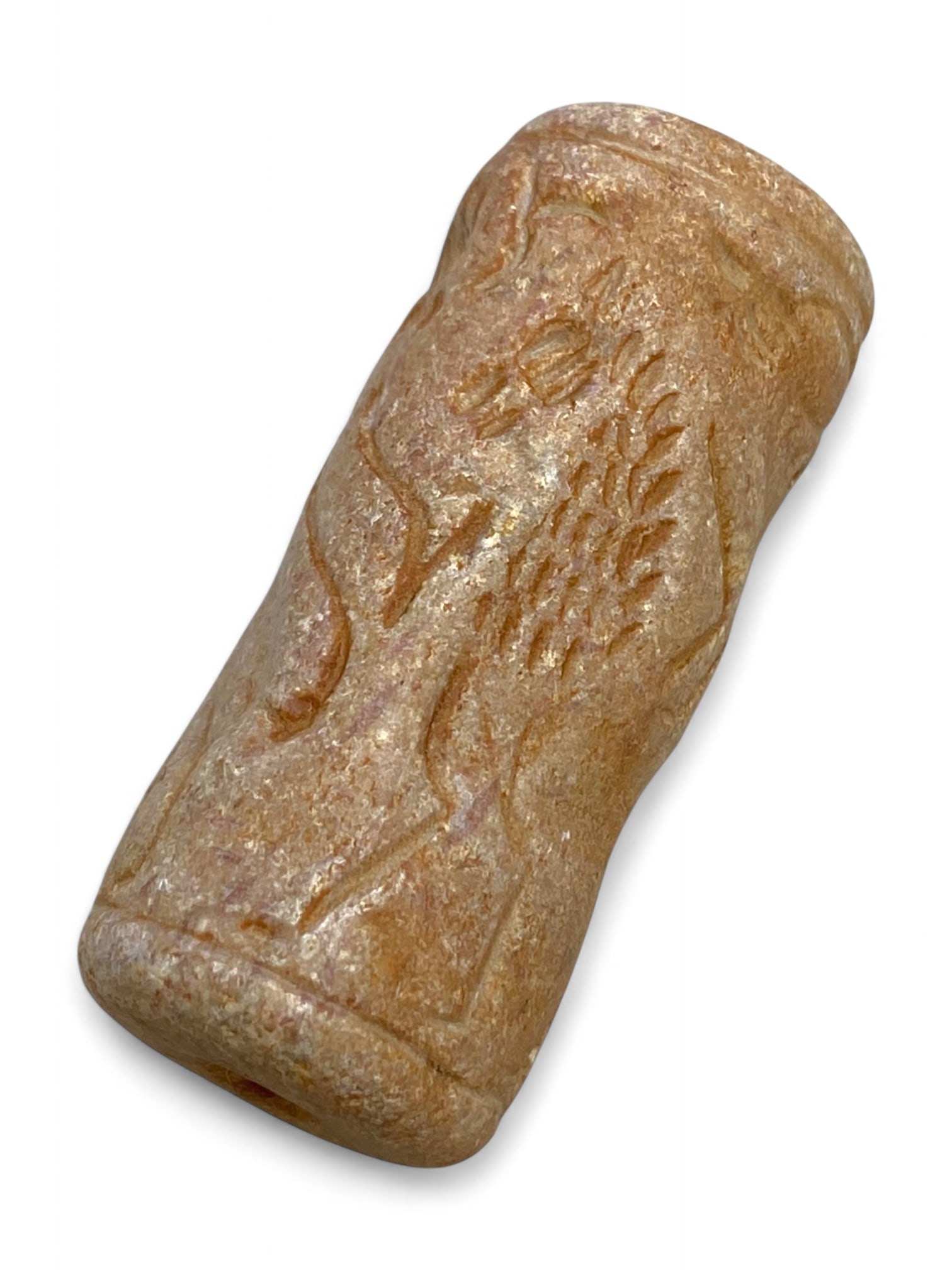 Ancient Mesopotamian Cylinder Seal Depicting Lion Hunt Scene, c. 3rd Millennium BCE, 46g (1 of 4)