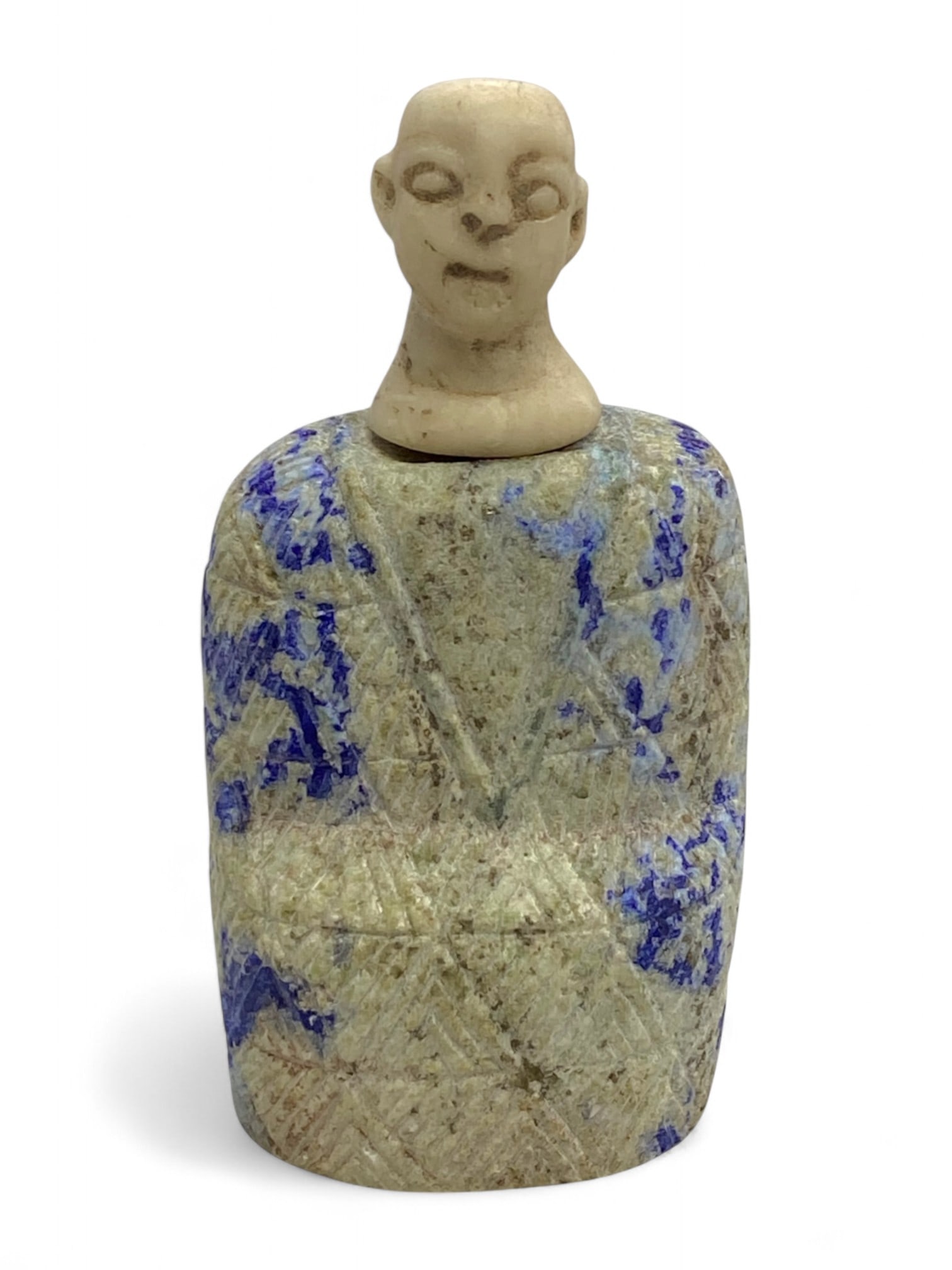 Ancient Bactrian Composite Lapis and Alabaster Idol Figure, c. 3rd-2nd Millennium BCE, 236g (1 of 4)