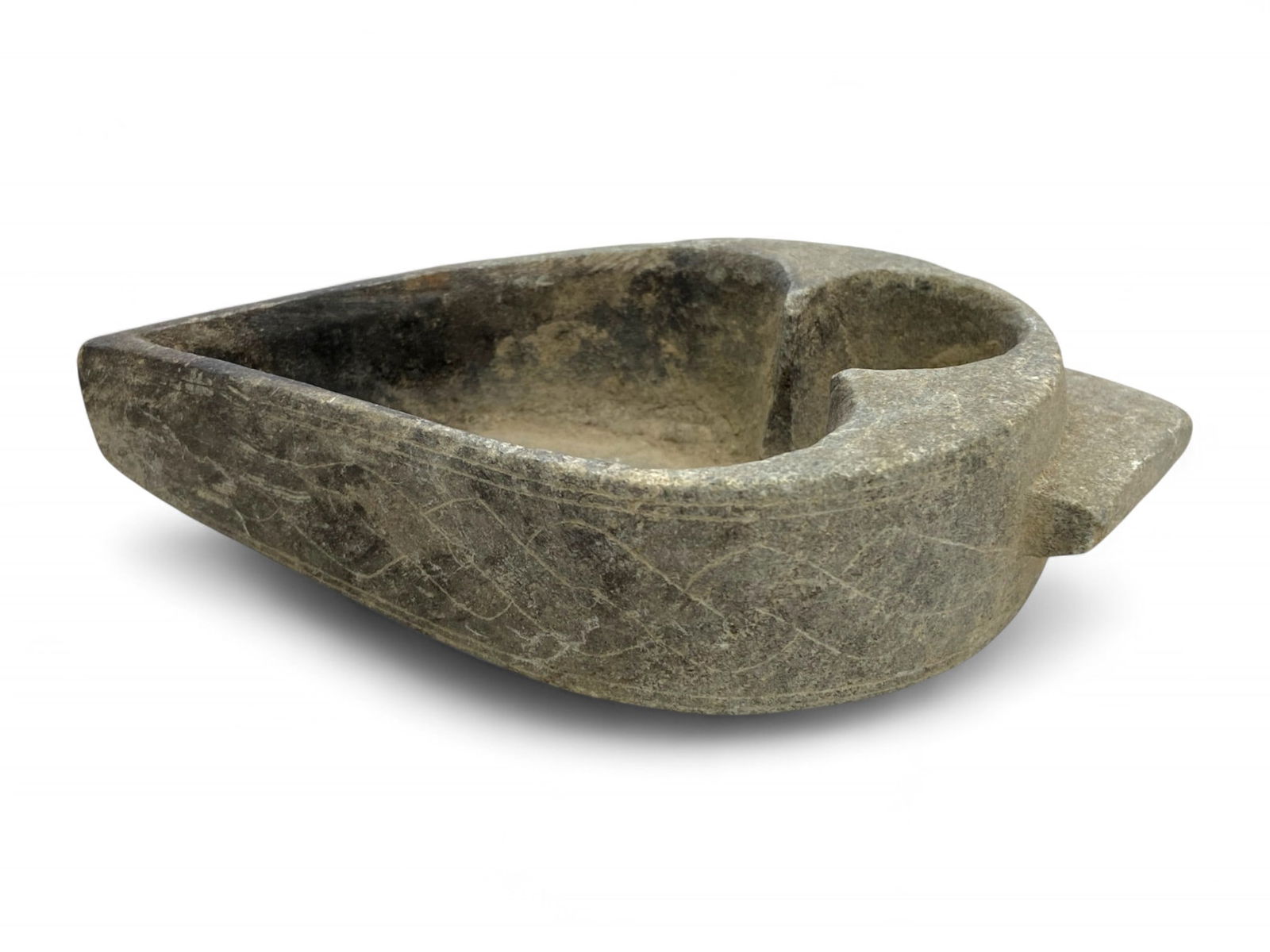 Ancient Bactrian Ritual Schist Vessel with Spouted Rim, c. 3rd-2nd Millennium BCE, 15x8 cm, 346g (1 of 3)