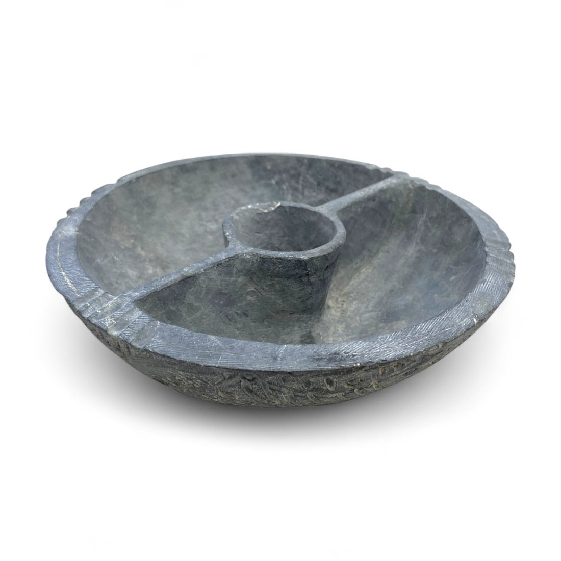 Ancient Bactrian Schist Cosmetic Plate with Carved Faunal Motifs, 2nd-1st Millennium BCE, 348g (1 of 5)