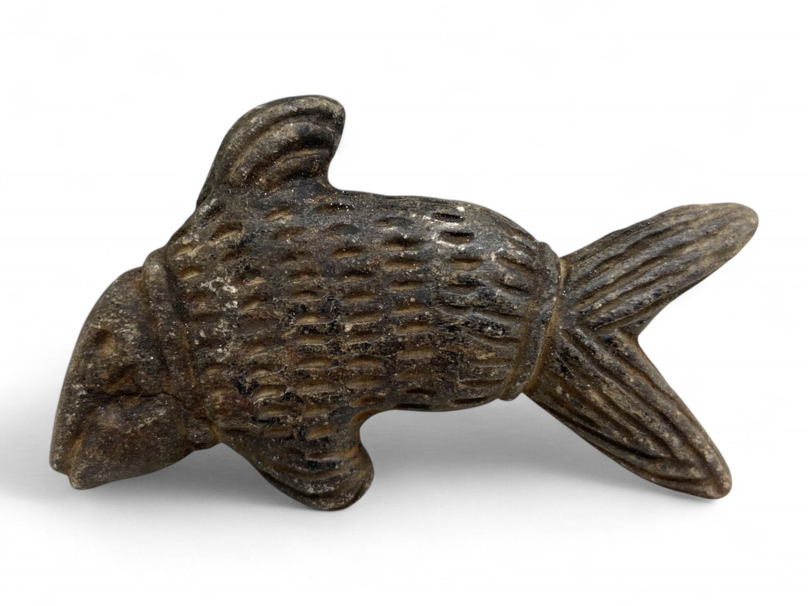 Ancient Near Eastern Fish Amulet in Carved Steatite, c. 1st Millennium BCE, 39g (1 of 2)